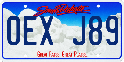 SD license plate 0EXJ89
