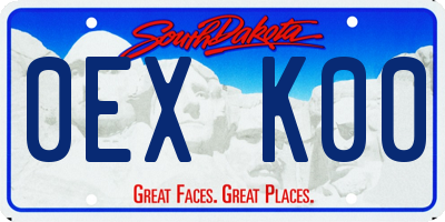 SD license plate 0EXK00