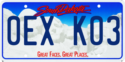 SD license plate 0EXK03
