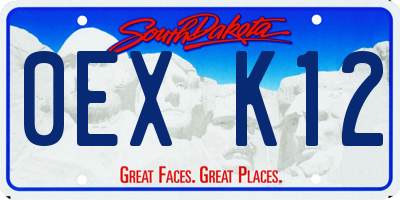SD license plate 0EXK12