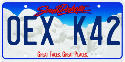 SD license plate 0EXK42