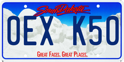 SD license plate 0EXK50