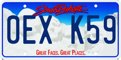 SD license plate 0EXK59
