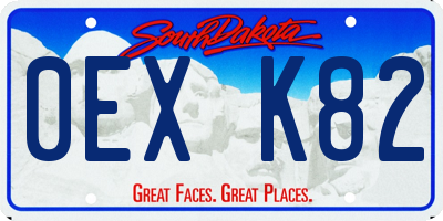SD license plate 0EXK82