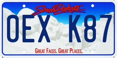 SD license plate 0EXK87