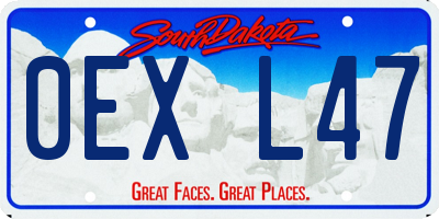 SD license plate 0EXL47