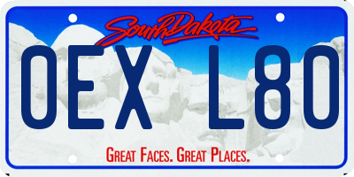 SD license plate 0EXL80