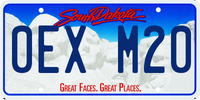 SD license plate 0EXM20