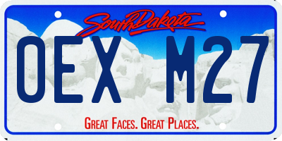 SD license plate 0EXM27