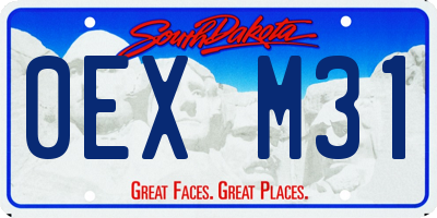SD license plate 0EXM31