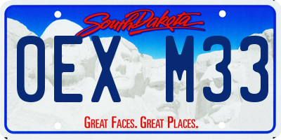 SD license plate 0EXM33