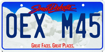SD license plate 0EXM45