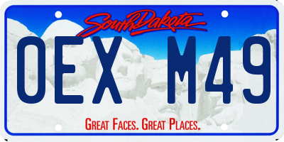 SD license plate 0EXM49