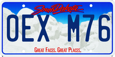 SD license plate 0EXM76