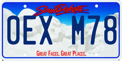 SD license plate 0EXM78