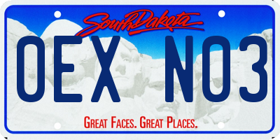 SD license plate 0EXN03