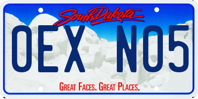 SD license plate 0EXN05