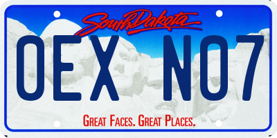 SD license plate 0EXN07