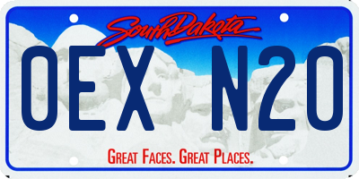 SD license plate 0EXN20