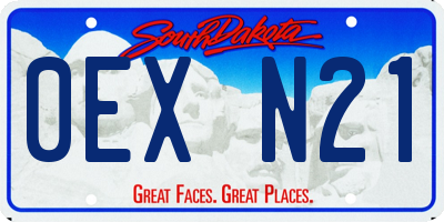 SD license plate 0EXN21