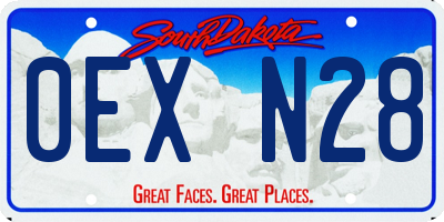 SD license plate 0EXN28