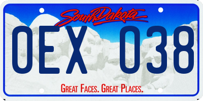 SD license plate 0EXO38