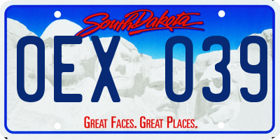SD license plate 0EXO39