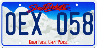 SD license plate 0EXO58