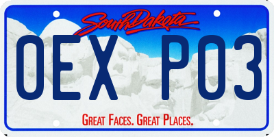 SD license plate 0EXP03