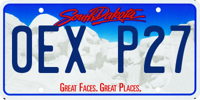 SD license plate 0EXP27
