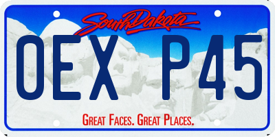 SD license plate 0EXP45