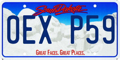 SD license plate 0EXP59