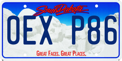 SD license plate 0EXP86