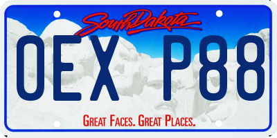 SD license plate 0EXP88