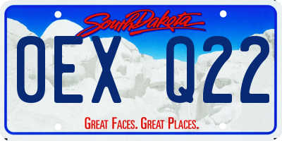 SD license plate 0EXQ22