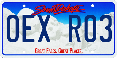 SD license plate 0EXR03