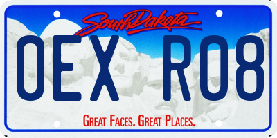 SD license plate 0EXR08