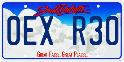 SD license plate 0EXR30