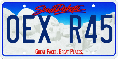 SD license plate 0EXR45