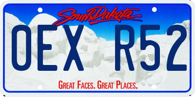 SD license plate 0EXR52