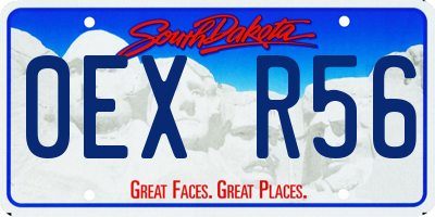 SD license plate 0EXR56