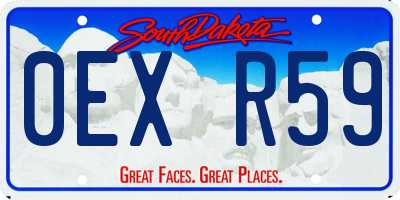SD license plate 0EXR59