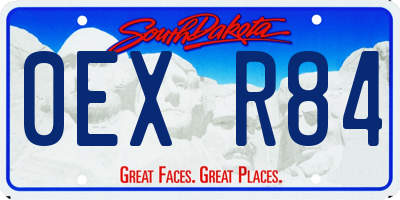 SD license plate 0EXR84
