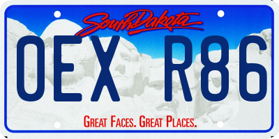 SD license plate 0EXR86