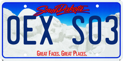 SD license plate 0EXS03
