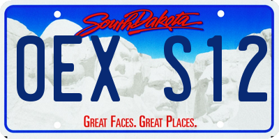 SD license plate 0EXS12