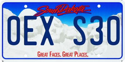 SD license plate 0EXS30