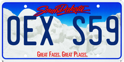 SD license plate 0EXS59