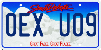 SD license plate 0EXU09