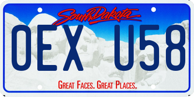 SD license plate 0EXU58